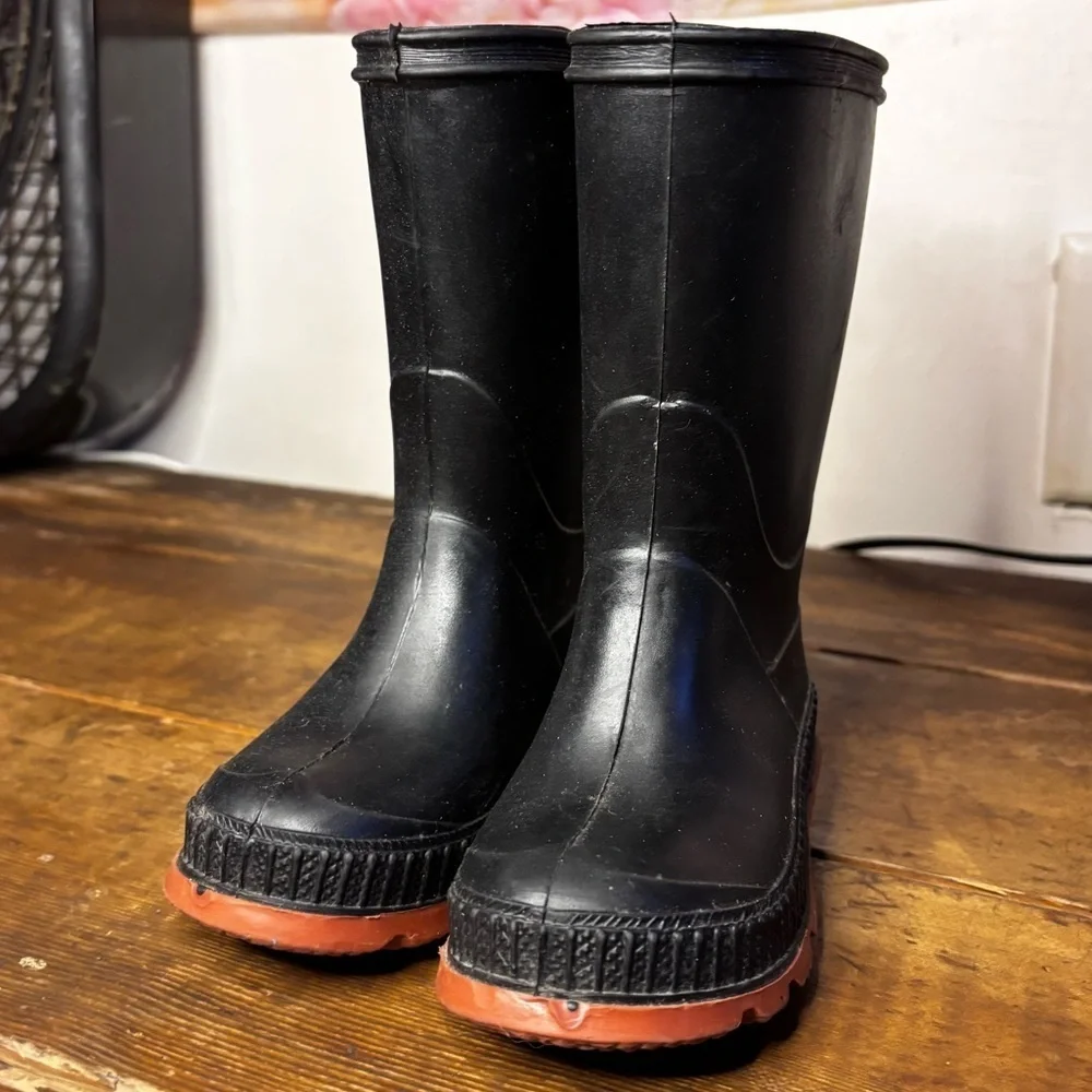 Kids Black Rain & Snow Boots